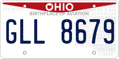 OH license plate GLL8679