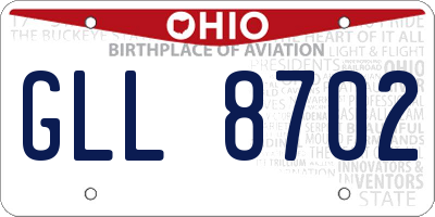 OH license plate GLL8702