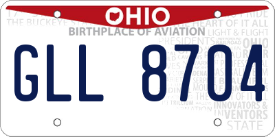 OH license plate GLL8704