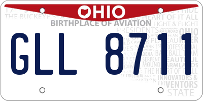 OH license plate GLL8711
