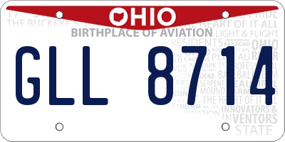 OH license plate GLL8714