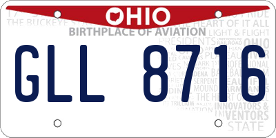 OH license plate GLL8716