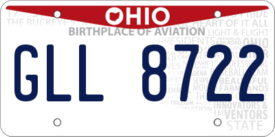 OH license plate GLL8722
