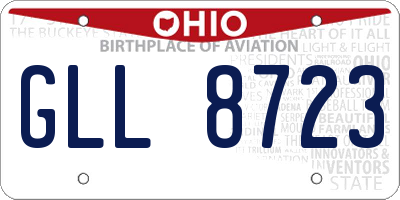 OH license plate GLL8723