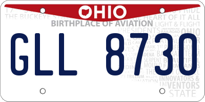 OH license plate GLL8730