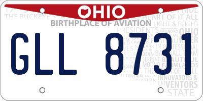 OH license plate GLL8731