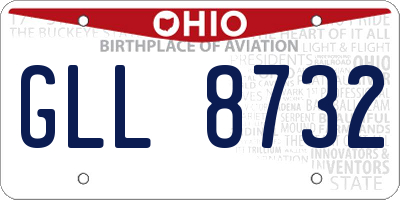 OH license plate GLL8732