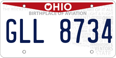 OH license plate GLL8734