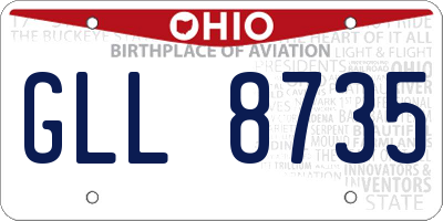 OH license plate GLL8735