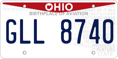OH license plate GLL8740