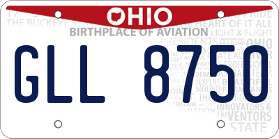 OH license plate GLL8750