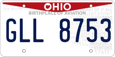 OH license plate GLL8753