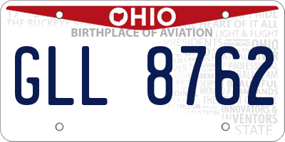 OH license plate GLL8762