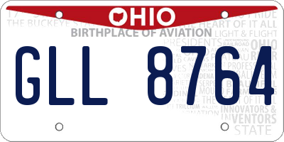 OH license plate GLL8764