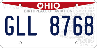 OH license plate GLL8768