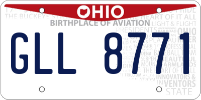 OH license plate GLL8771