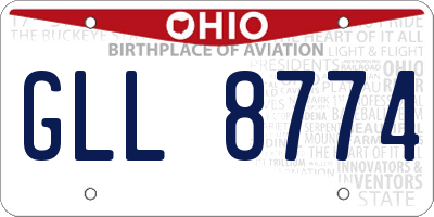 OH license plate GLL8774