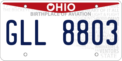 OH license plate GLL8803