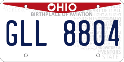 OH license plate GLL8804