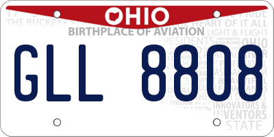 OH license plate GLL8808