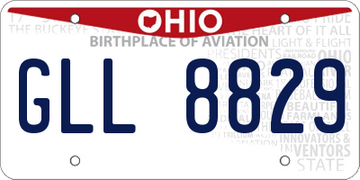 OH license plate GLL8829