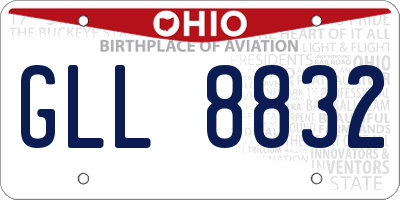 OH license plate GLL8832