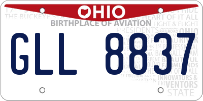 OH license plate GLL8837