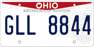 OH license plate GLL8844