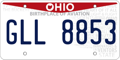 OH license plate GLL8853