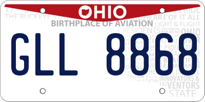 OH license plate GLL8868