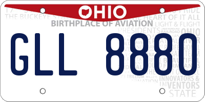 OH license plate GLL8880