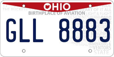 OH license plate GLL8883