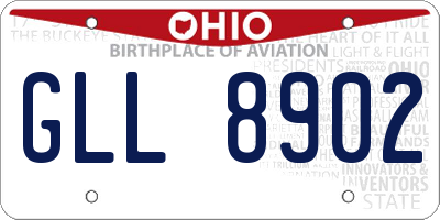 OH license plate GLL8902