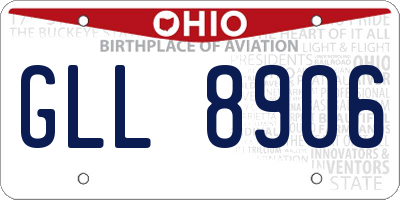 OH license plate GLL8906