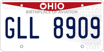 OH license plate GLL8909