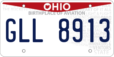 OH license plate GLL8913
