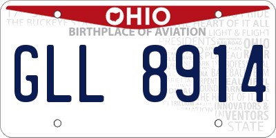 OH license plate GLL8914