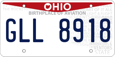 OH license plate GLL8918