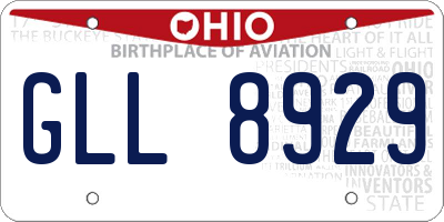 OH license plate GLL8929