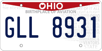 OH license plate GLL8931