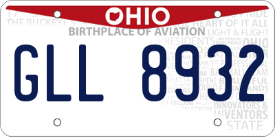 OH license plate GLL8932