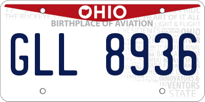 OH license plate GLL8936