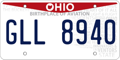 OH license plate GLL8940