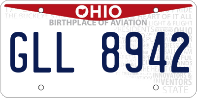 OH license plate GLL8942