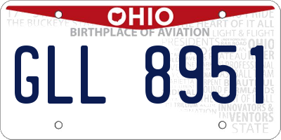 OH license plate GLL8951