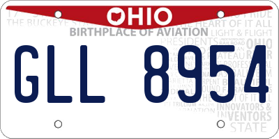 OH license plate GLL8954