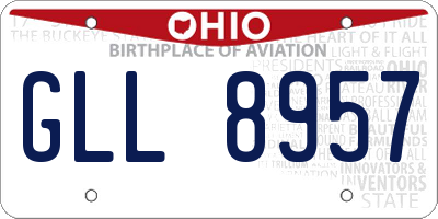 OH license plate GLL8957
