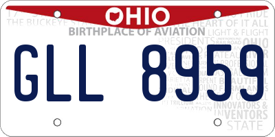 OH license plate GLL8959
