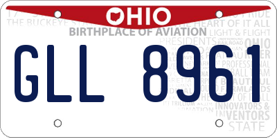 OH license plate GLL8961