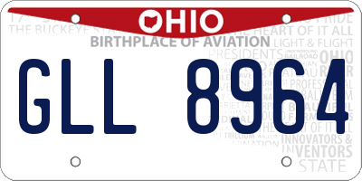 OH license plate GLL8964